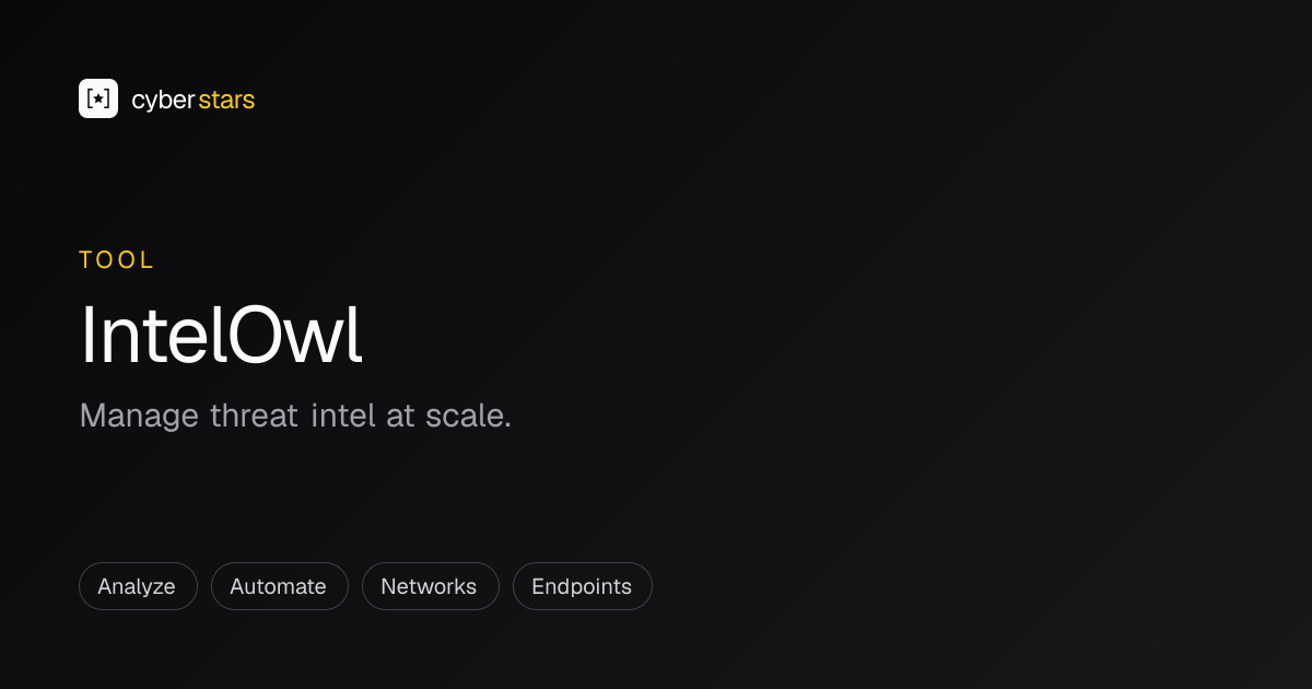 IntelOwl — Manage threat intel at scale. · CyberStars